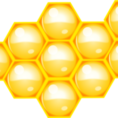Glossy gold vector of honeycomb