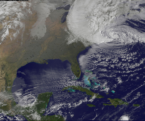 Satellite view of Hurricane Sandy