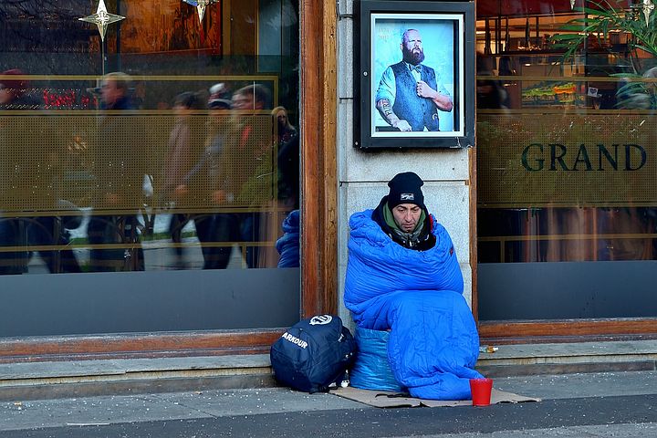 Homeless man on the street