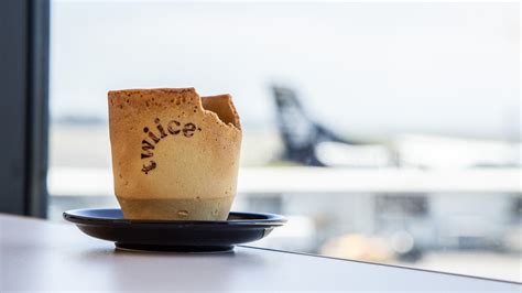 Edible coffee cup for Air New Zealand