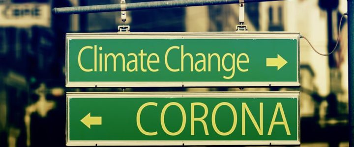 Signpost to Coronavirus or Climate
