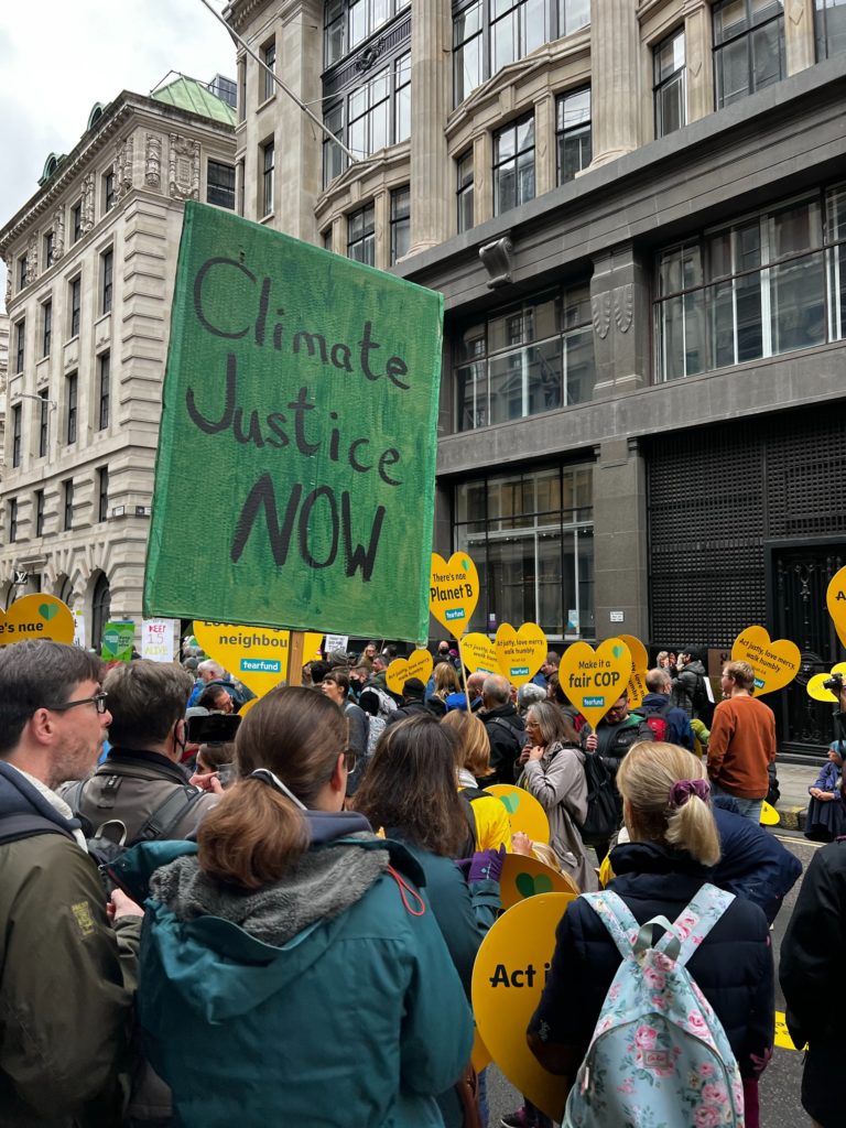 People at COP26 marching for climate justice
